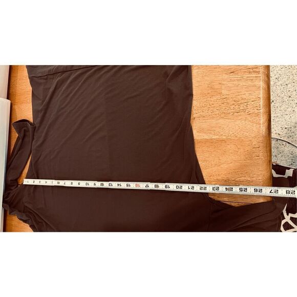 Eileen Fisher Brown Cozy Organic Cotton Interlock Top Size M - Picture 5 of 11